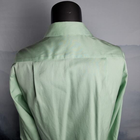 Calvin Klein Slim Fit Non-Iron Green Dress Shirt | Men's 34-35 - Picture 5 of 12